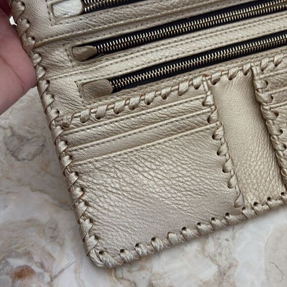 Madison West Travel Collection Large Passport Wallet - Laser Cut Rose Gold - Picture 5 of 13